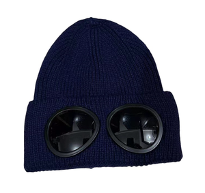 户外男女通用素色厚防风飞行员针织滑雪豆豆带太阳镜 - Product Image 1