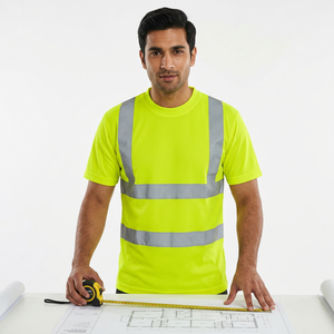 Polo de travail de sécurité unisexe de classe 2, respirant, imperméable, réfléchissant, haute visibilité, en toile de coton avec logo personnalisé Clush Industries - Product Image 1