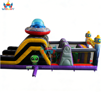 Structure de jeu gonflable pour enfants sur le thème de l'OVNI, avec toboggan, pour les aventures de fête, en PVC, capacité de 10 personnes