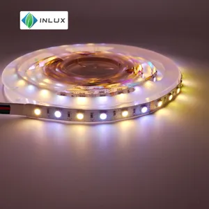 Inlux smd5050 lampu strip led, lampu led garis karet cct rgb warna-warni tahan air putih 24v