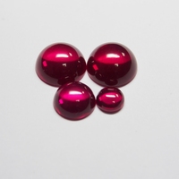 Rubis synthétiques en gros HQ Gems 5 #   Cabochons demi-sphère en pierres précieuses 4-20mm à dos plat