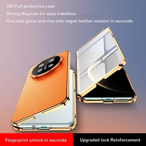 Pour vivo X300 Pro X200 X100 X200 <span class=keywords><strong>Coque</strong></span> intégrale en métal magnétique en verre trempé + cuir pour <span class=keywords><strong>Honor</strong></span> 300 ProProtection de l'objectif - Product Image 2