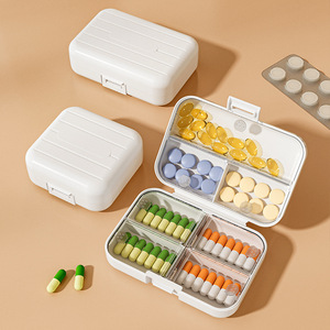 Boîte à pilules quotidienne portable en plastique, petite et carrée, avec 7 compartiments, mini boîte de rangement pour médicaments, organisateur de pilules - Product Image 4