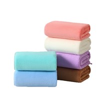 Lot de serviettes de bain en polaire corail transfrontalières, couleur unie, grandes, épaisses, absorbantes et à séchage rapide, pour la plage, vente en gros