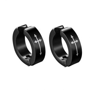 Pendientes de Acero Inoxidable al por Mayor, Tipo Clip, Colgantes, con Cruz Negra, Estilo Punk, para Hombre y Mujer - Product Image 6