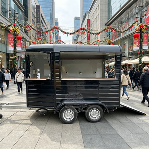 Remolque elegante con ventana de servicio y almacenamiento para restaurantes de servicio rápido, tipo Horse Box Food Truck - Product Image 5