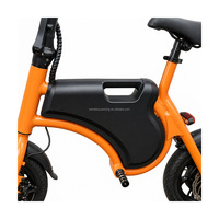 Sepeda Listrik Lipat Mini 12 Inci 36V 250W dengan As Roda Belakang, Pedal Assist, Rem Cakram, untuk Dewasa, Warna Oranye, Portabel, Lipat, untuk Perjalanan Kota