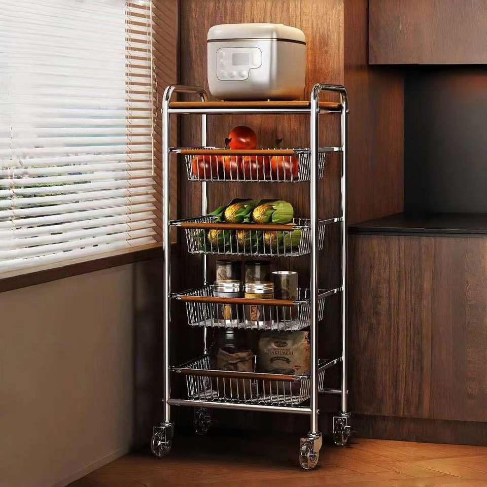 Ancient Style Trolley Kitchen Shelf Floor Type Household Multi ...
