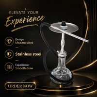 Nouvel ensemble de chicha russe HA RPAHN givré, en acier inoxydable, pour fumer (Nagrani, Shisha, Sheesha, Huka, Chicha, Narghile), avec coffret cadeau
