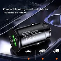 Chargeur de téléphone portable USB mini pour voiture, QC3.0 Type-C, charge rapide 3.1A, adaptateur de téléphone portable électrique
