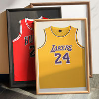 Boîte de présentation en MDF noir pour maillot de sport avec cadre en plexiglas – Vente en gros