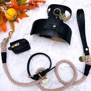 สายรัดสุนัขหนังแท้ทำมือสุดเก๋สุนัขตัวเล็กน่ารัก | ของขวัญคุณภาพสูงสำหรับลูกสุนัขเด็กชายและเด็กหญิงสัตว์เลี้ยง-สีดำ - Product Image 4