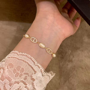 Pulsera de Aleación de Cobre con Piedra Ojo de Gato Ovalada con Incrustaciones de Diamantes, Joyería Elegante y Versátil para Mujer, Regalo de Aniversario - Product Image 5