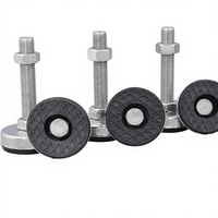 Pied de nivellement réglable M6 20 mm en acier inoxydable finition zinc avec base en caoutchouc antidérapante pour support de machine ISO - Prix usine