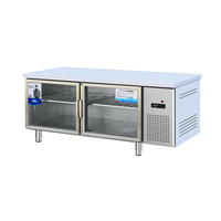 Réfrigérateur de table compact de haute qualité à double porte en verre avec affichage énergétique, idéal pour les cafés, les bars et l'affichage des aliments