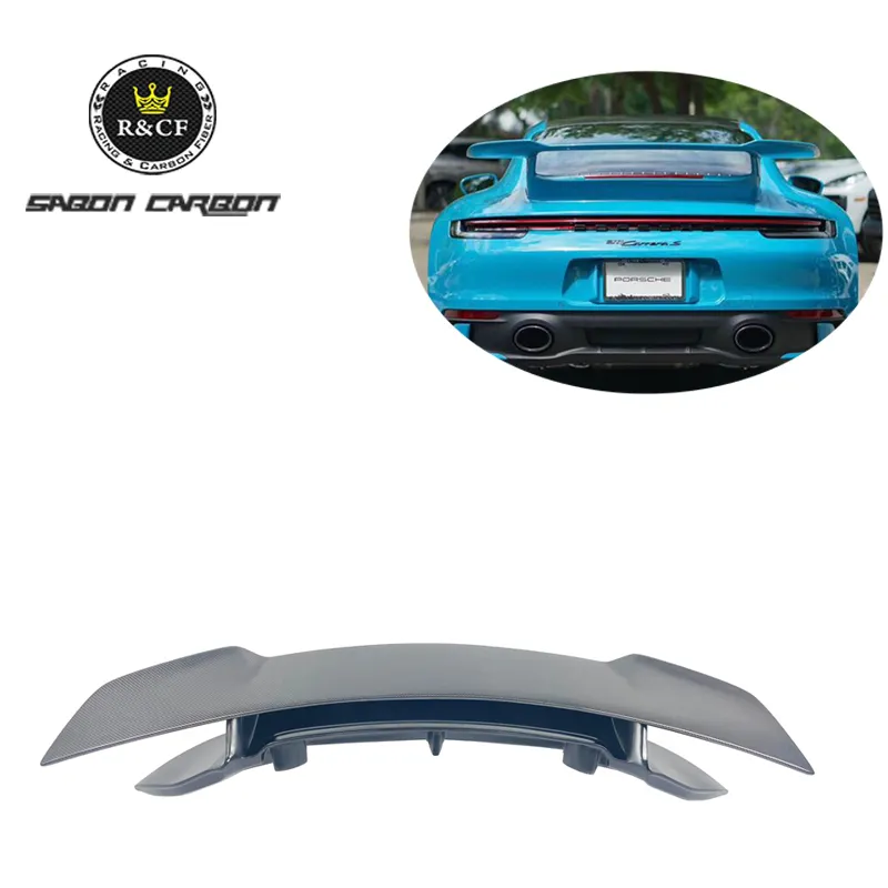 DM stil yarım karbon Fiber arka Spoiler kanat için Porsche Porsche S 992 911 2020