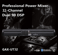 Table de mixage audio GAX-UT32 Console de carte son Interface système de bureau Entrée d'ordinateur numérique 32 canaux Double effet de réverbération 99 intégré