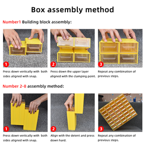 Organizador de caja transparente de plástico, montaje apilable de piezas <span class=keywords><strong>pequeñas</strong></span> de almacenamiento - Product Image 4