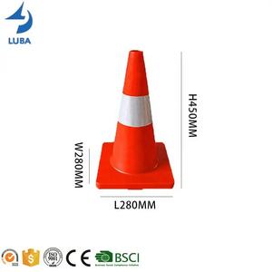 450mm Nouveaux cônes de signalisation colorés en caoutchouc amovibles à haute réflexion - Product Image 2