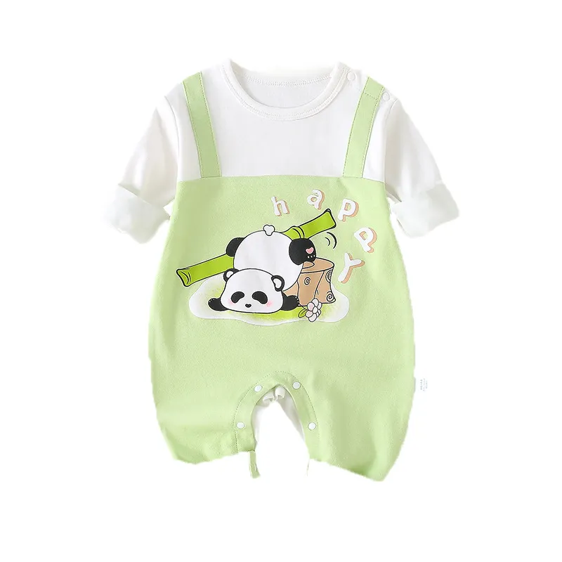 Jumpsuit Trẻ Sơ Sinh Romper Tay Áo Dài Mới Đến Bé Cotton Hữu Cơ Mới Dễ Thương Động Vật 100% Bông Đồ Ngủ Cho Bé Trai Và Bé Gái