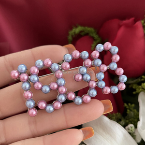 TopveskoJJナンバーピン1938ピンクブルーパールジャックジルブローチ女性用ジュエリーアクセサリー - Product Image 5