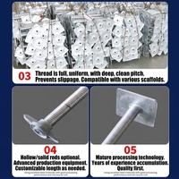 Base de support réglable en acier Q235 pour échafaudage, galvanisée à chaud, avec plaque à vis creuse ou pleine, pour coffrage de construction moderne et de haute performance