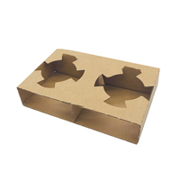 Support de Gobelets Jetables en Papier Kraft à Double Paroi Écologique pour Vente en Gros, pour Boissons à Emporter, 1, 2 ou 4 Supports, Matériaux Recyclés