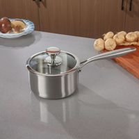 Ensemble de casseroles en acier inoxydable antiadhésif avec couvercle en verre, directement de l'usine, pour la cuisine domestique quotidienne, style traditionnel