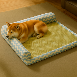 Soporte ortopédico JZ, nido de lino en forma de L para mascotas con funda con cremallera, Base antideslizante, cojín transpirable para dormir, forma rectangular - Product Image 1