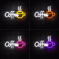 Enseigne néon LED personnalisée pour tasse de café, lettres 3D en acrylique à intensité variable pour la décoration de café, restaurant, bar, 1 pièce MOQ, support de conception gratuit
