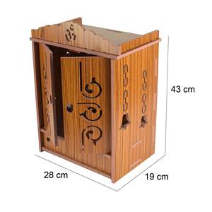 Templo Mandir Pooja Marrón para el Hogar, Templo Hindú de Madera Independiente con Puertas para Decoración - Product Image 3