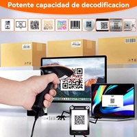 Escáner de Códigos de Barras 2D QR Inalámbrico de 2.4Ghz + Bluetooth + Conexión USB, Lee PDF417, Datamatrix, EAN13, UPC, Código Postal32