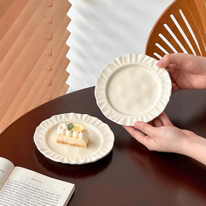 Platos de Postre de Porcelana Vintage de 6 Pulgadas con Borde Ondulado - Platos Ecológicos No Tóxicos para Bodas y Fiestas, Venta al Por Mayor - Product Image 2