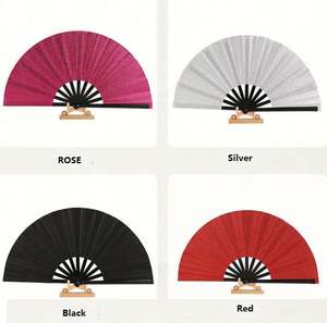 Abanicos Plegables de Plástico Pintados con Purpurina de 33 cm, Personalizados, para Festivales, Bailes y Fiestas - Product Image 3