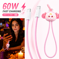 Cable de Carga Rápida de 60W USB C a USB C con Correa de Muñeca de Calavera, Regalo del Día de Muertos, para Viajes al Aire Libre