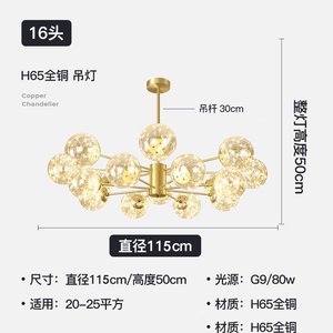 Moderne Led <span class=keywords><strong>Gypsophile</strong></span> Lustre Nordique Luxe Verre Boule Moléculaire Plafonnier pour Salon Chambre Décoration D'intérieur Luminaires - Product Image 4