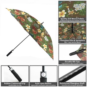 68 Inch Pongee Fiberglass Reinforced Frame Windproof Waterproof Ergonomic Handle Golf <b>Umbrella</b> Outdoor Use Business Gifts - Product Image 2