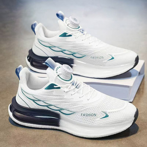 Chaussures de sport pour hommes de bonne qualité, bouton rotatif, doublure en maille respirante, semelle épaisse, amortissante, tendance, antidérapante - Product Image 2