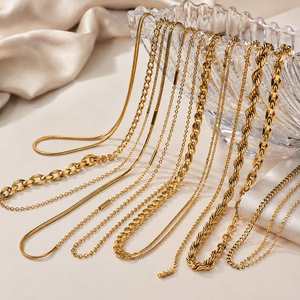 Stainless Steel <b>Necklace</b> <b>Chain</b> Bulk Hypoallergenic Waterproof Tarnish Free Jewelry 18K Gold Plated PVD <b>Chains</b> <b>Necklace</b> - Product Image 5
