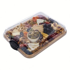 Modern Design Bamboo Rectangle Eco-Friendly Charcuterie Board Unique Cheeseboard Tray for <b>Kitchen</b> or <b>Camping</b> Food Serving Gift - Product Image 6