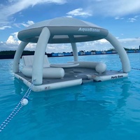 Offre Spéciale équipement de divertissement aquatique, plate-forme gonflable de loisirs aquatiques, île flottante gonflable avec tente
