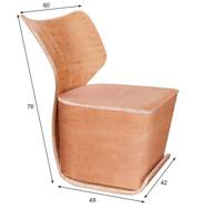 Chaise de loisirs ergonomique confortable en contreplaqué, design d'accessoires pour meubles, prix d'usine