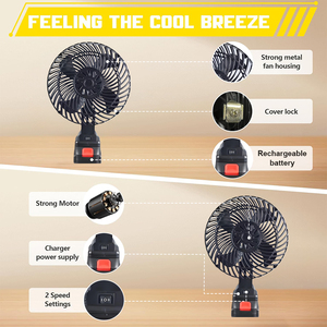 Ventilateur électrique sans fil à prix abordable, de qualité industrielle, pour <span class=keywords><strong>extérieur</strong></span>, avec moteur sans balais à vitesse réglable et support de recharge - Product Image 3