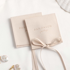 PandaSew Personalized Jewelry Packaging Bag Custom Logo <b>Envelope</b> Microfiber Jewelry Pouch - Product Image 3