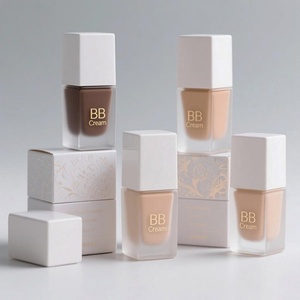 Luxury clear Frosted Liquid Foundation Packaging Custom 30ml Cosmetic Glass <b>Pump</b> Lotion <b>Bottle</b> - Product Image 4
