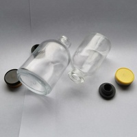 Flacon en verre d'injection ambré transparent vide de 100ML 50ML 30ML avec bouchon en aluminium en plastique Conteneurs en verre de médecine transparent de 1oz