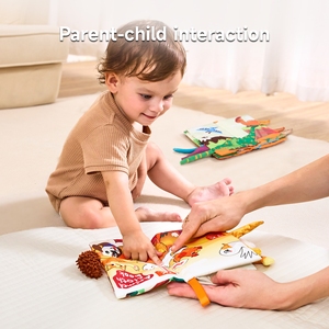 Tumama Kids Touch and Feel Soft Book Animals Tail Learning Books Toys 3D Tela no tóxica Educativo Quiet Busy Baby Cloth Books - Product Image 4