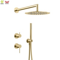 Ensemble de douche mural haut de gamme à double fonction, haute pression, en acier inoxydable, 10 pouces, effet pluie