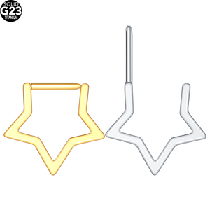 Lingchee titanio estrella anillo segmento ASTM F136 labio nariz cuerpo Piercing joyería pendientes mujer moda cuerpo Piercing joyería - Product Image 1