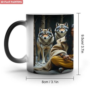 Mug en céramique premium 11oz noir givré, tasse à sublimation magique changeant de couleur à la chaleur - Product Image 1